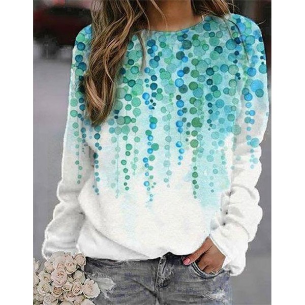 Basic Long Sleeve Printed Sweatshirt