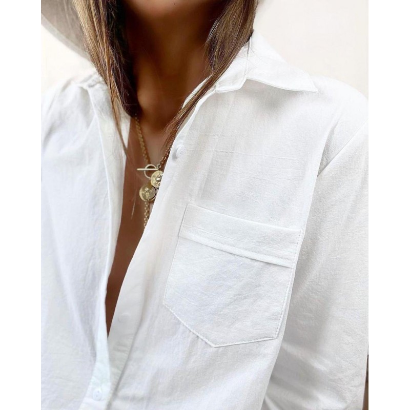 Basic Plain White Long Sleeve Shirt