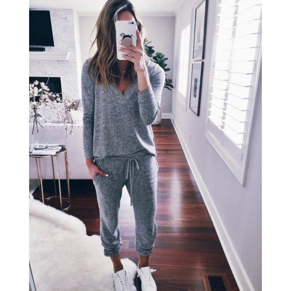 Best Possible Situation Grey Jogger Set