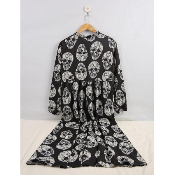 Born to Bad Skull Print Maxi Dress