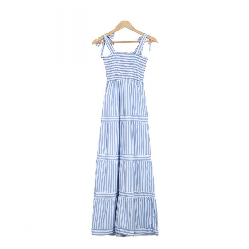 Comfy Elastic Smocking Sleeveless Maxi Dress