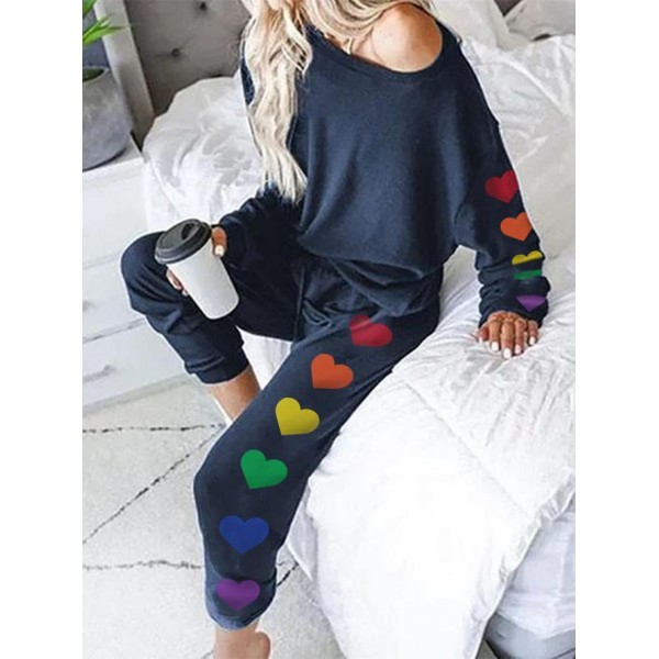 Full of Pride Heart Print Loungewear Set