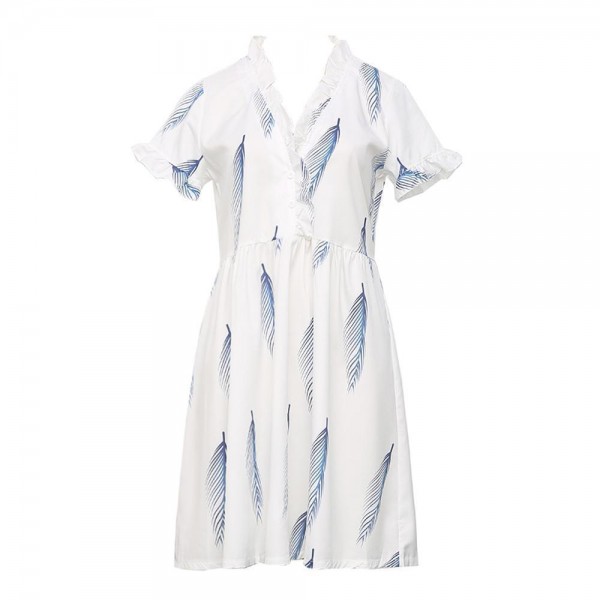 Go Your Own Way Feather Print Dress