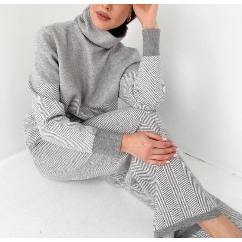 Good Feeling Herringbone Loungewear Set