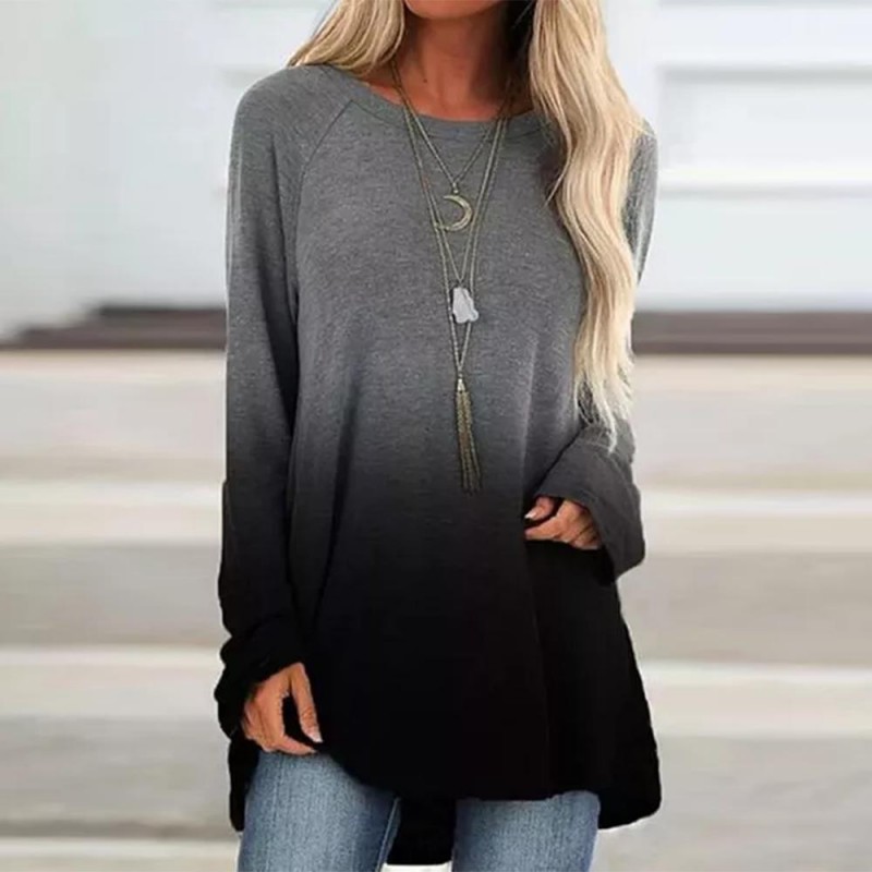 Groovy Gradient Print Long Sleeve Tee