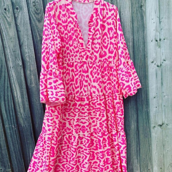 Le Pink Chic Leopard Print Dress