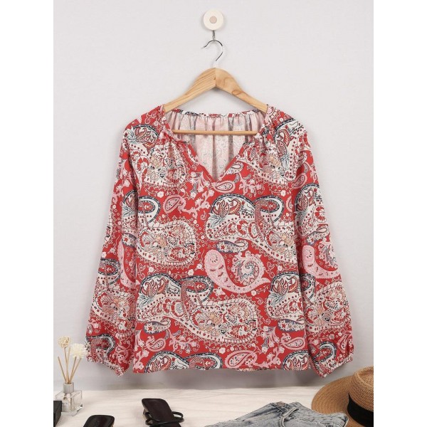 Let’s Do This Paisley Print Blouse