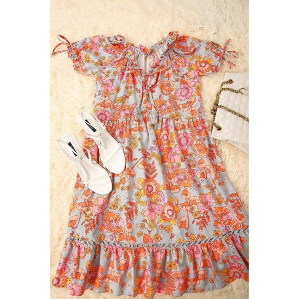 Love Child Floral Print Mini Dress