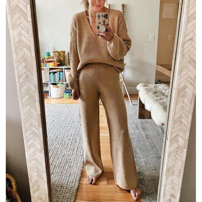 Make Your Case Camel Loungewear Set