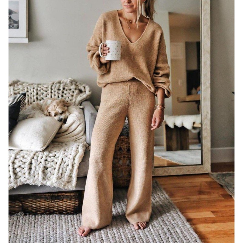 Make Your Case Camel Loungewear Set