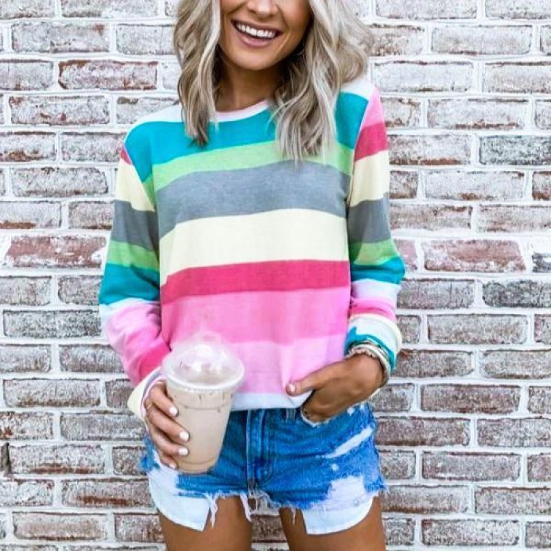 Multicolor Striped Long Sleeve Top