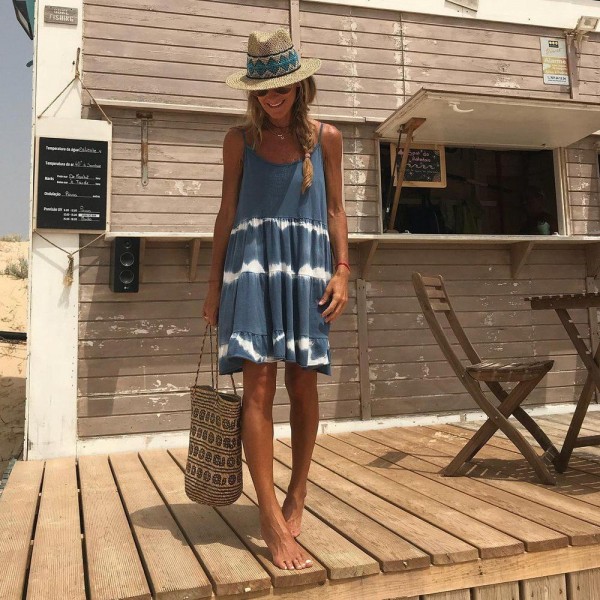 One Fine Day Blue Tie Dye Dress