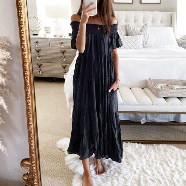 Set the Mood Black Maxi Dress