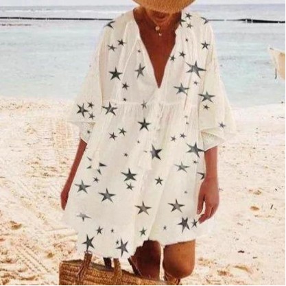 Star Printed Cover-up Dress