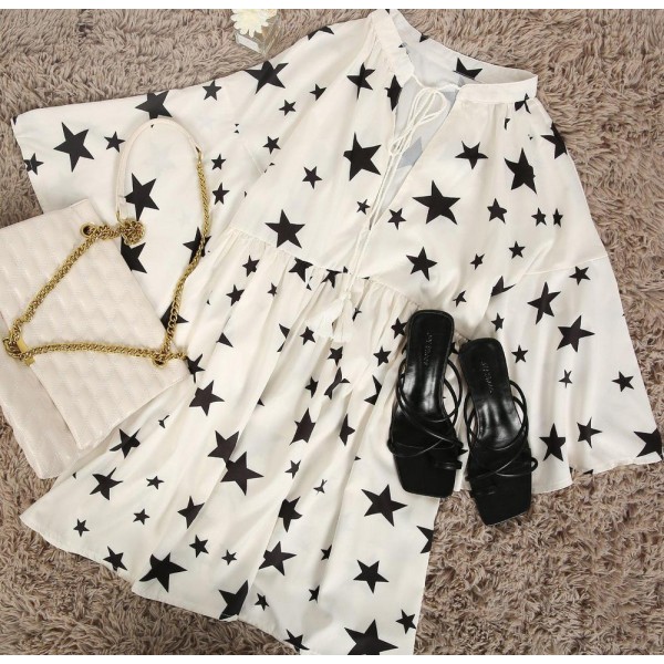 Star Printed Cover-up Dress