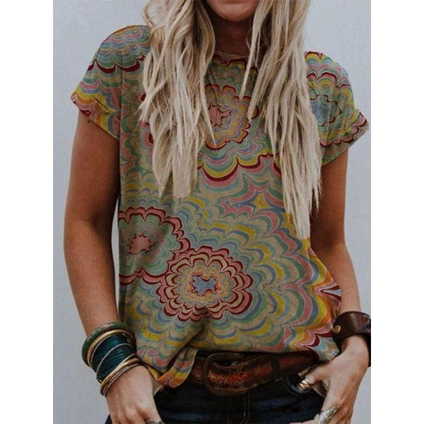 Stylish Floral Round Neck Tee