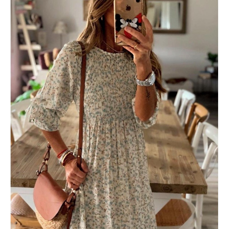 Sweet as Honey Floral Print Maxi Dress