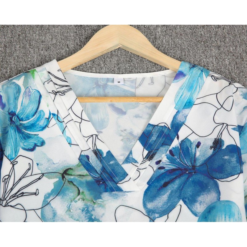 Trendy V-Neck Short Sleeve Printed T-Shirt