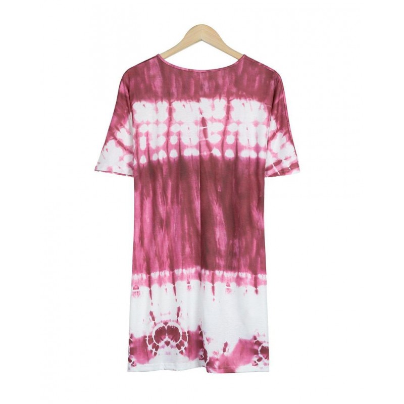 Chic Tie Dye Print Short Sleeve Mini Dress