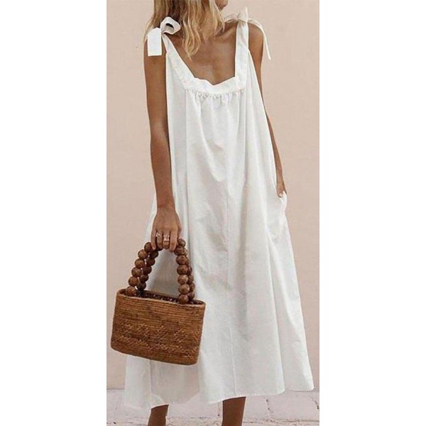 Elegant Sleeveless Ruffle Babydoll Maxi Dress