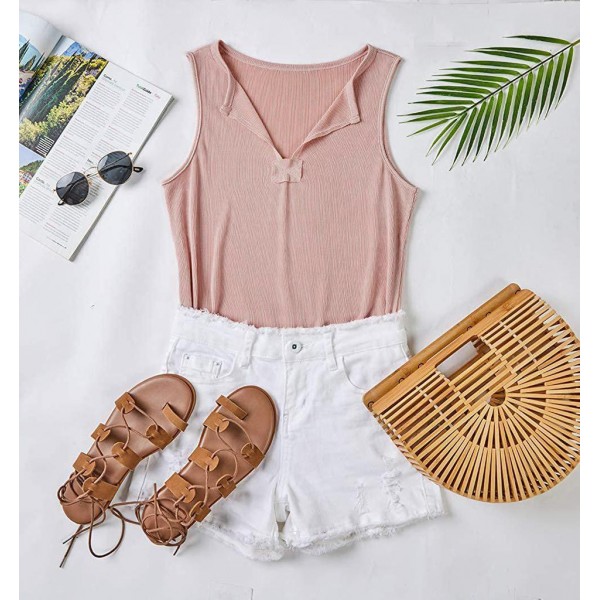 Youthful Pink Plain Sleeveless Top