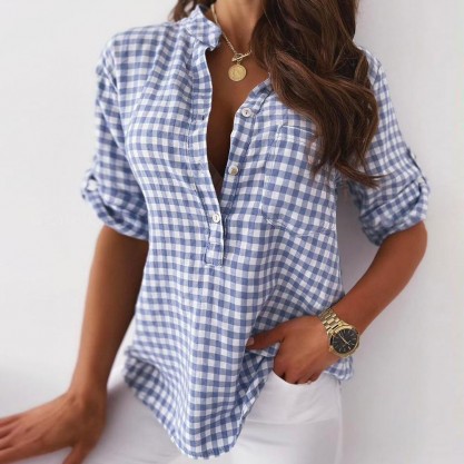 Preppy Plaid Print Short Sleeve Shirt