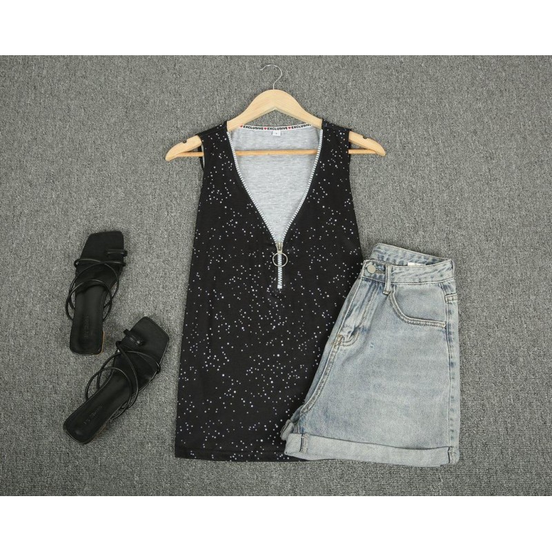 Cool Print V-Neck Sleeveless Top