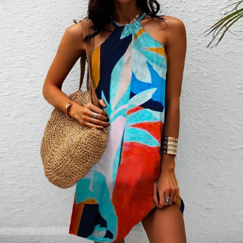 Attractive Print Sleeveless Mini Dress