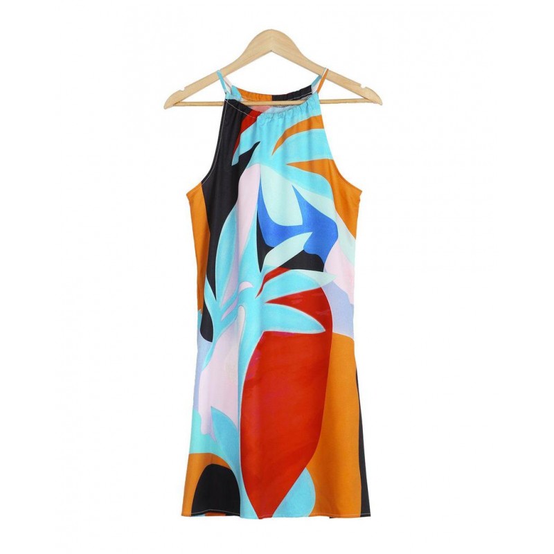 Attractive Print Sleeveless Mini Dress