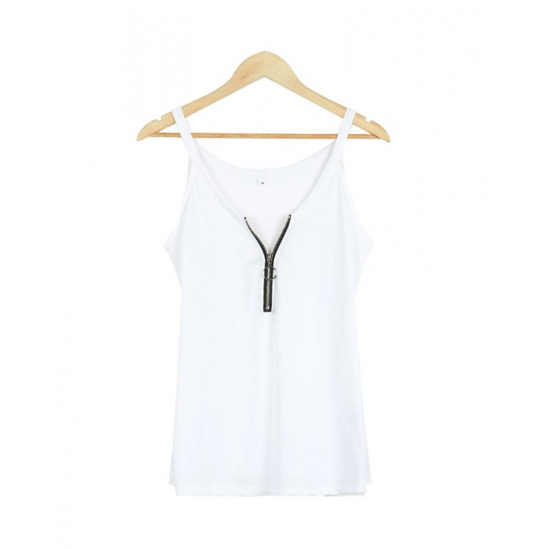 Sexy V-Neck Plain Sleeveless Top