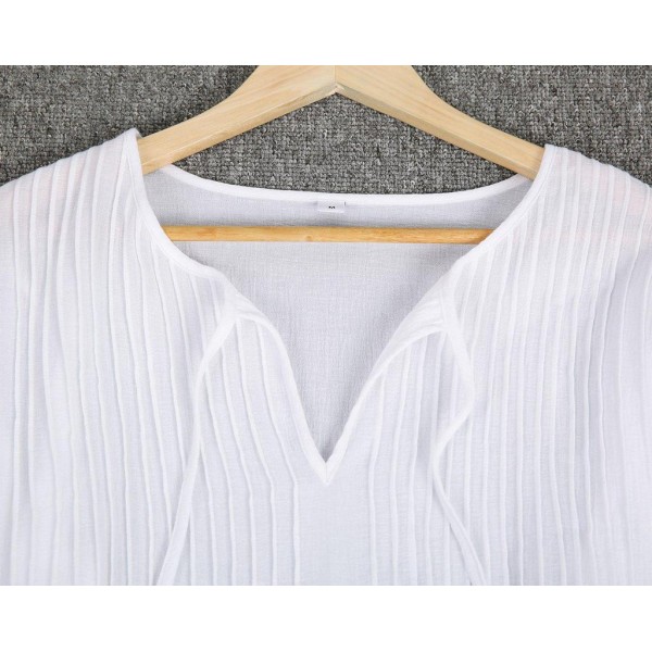 Comfy V-Neck Long Sleeve White Top