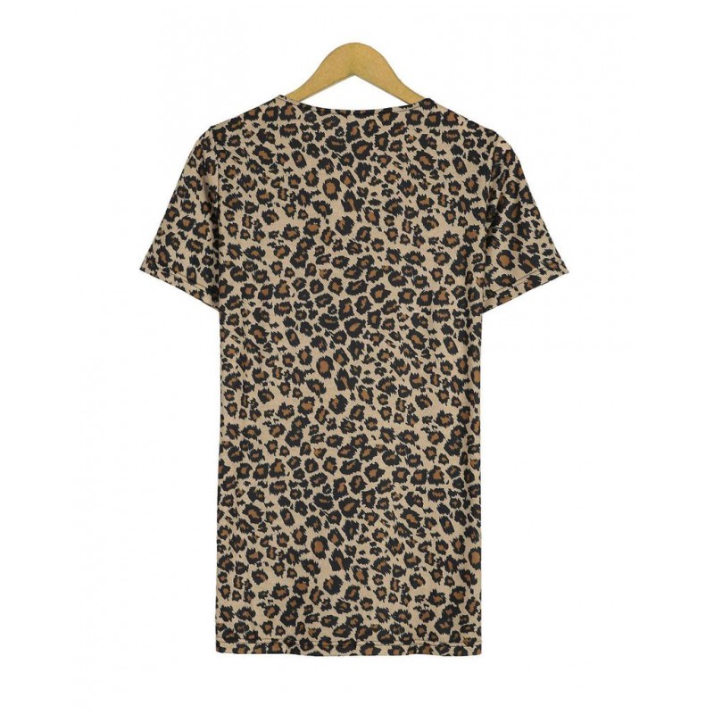 Wild Leopard Print Short Sleeve Top