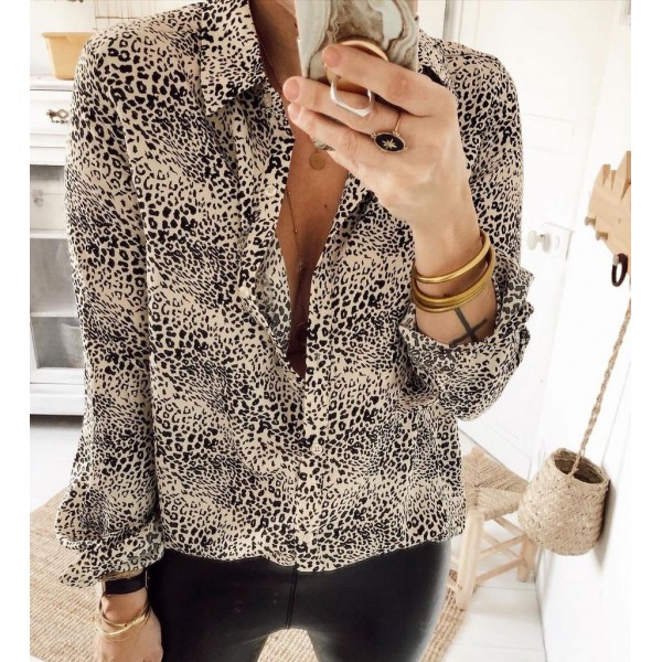 Cool Leopard Print Long Sleeve Shirt