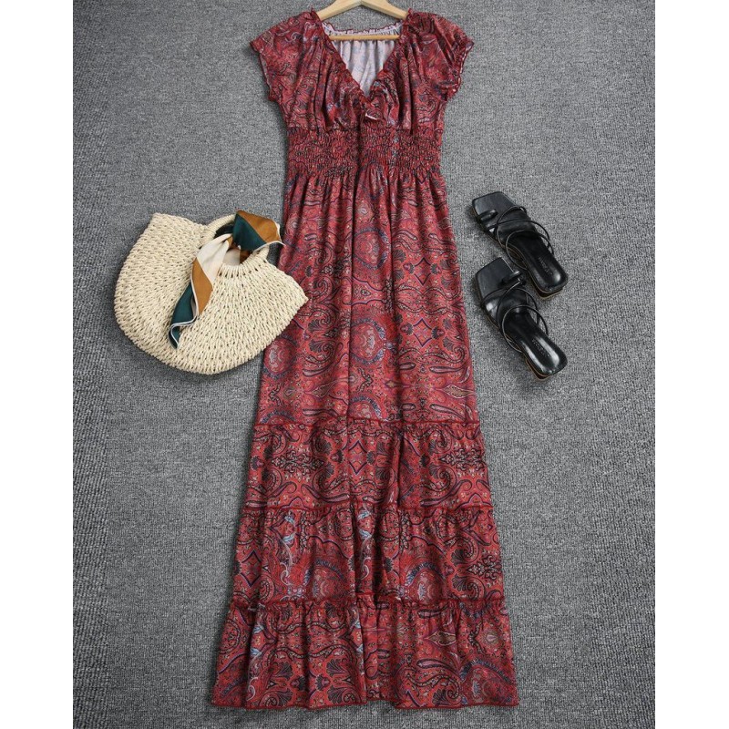 Stop and Stare Paisley Print Maxi Dress