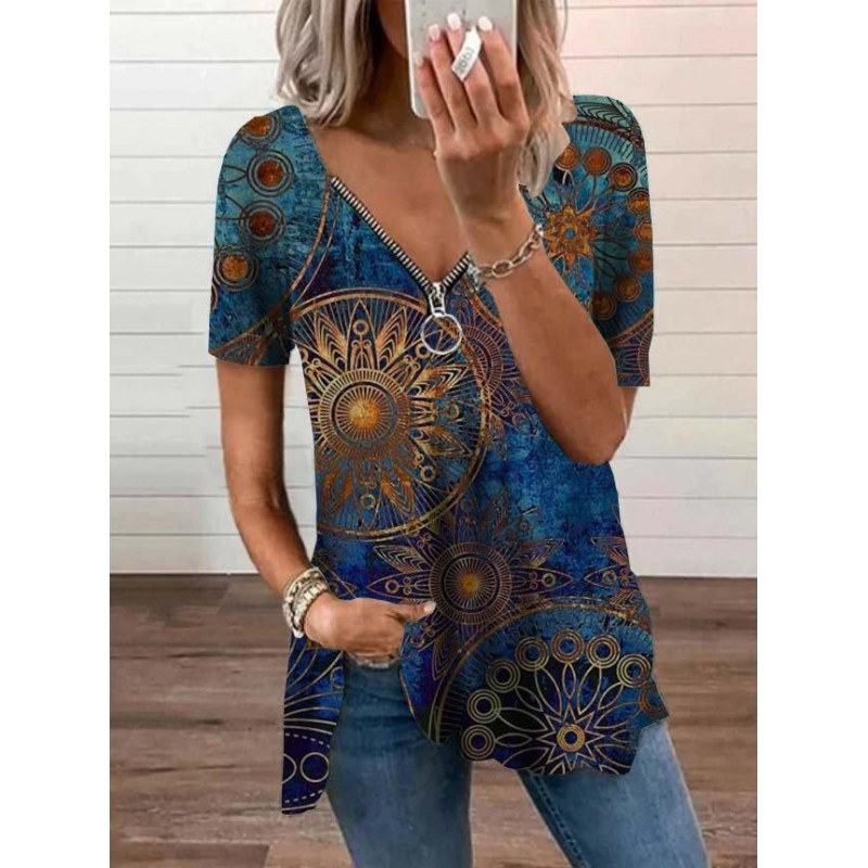 Special Short Sleeve Printed Top