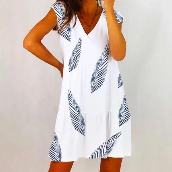 Sweet Print Sleeveless Mini Dress