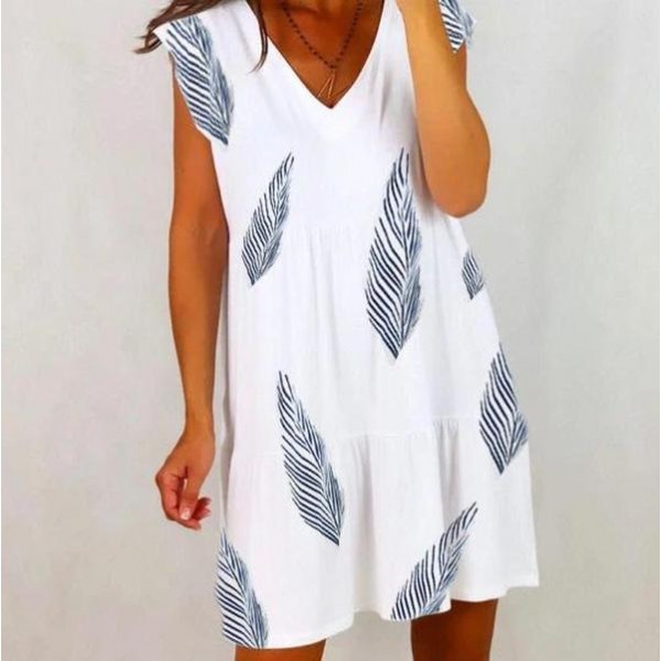 Sweet Print Sleeveless Mini Dress