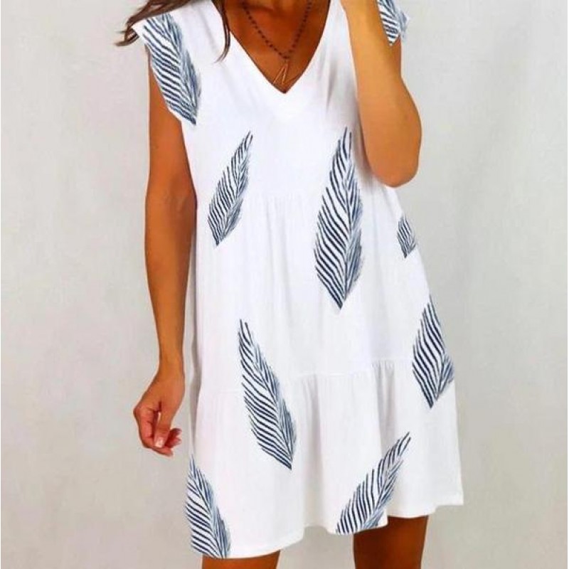 Sweet Print Sleeveless Mini Dress