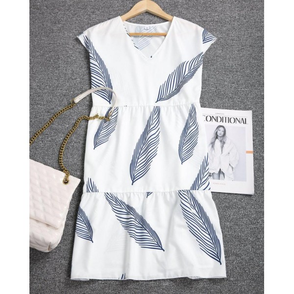 Sweet Print Sleeveless Mini Dress