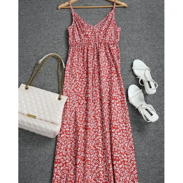 Glamorous Red Print Sleeveless Maxi Dress