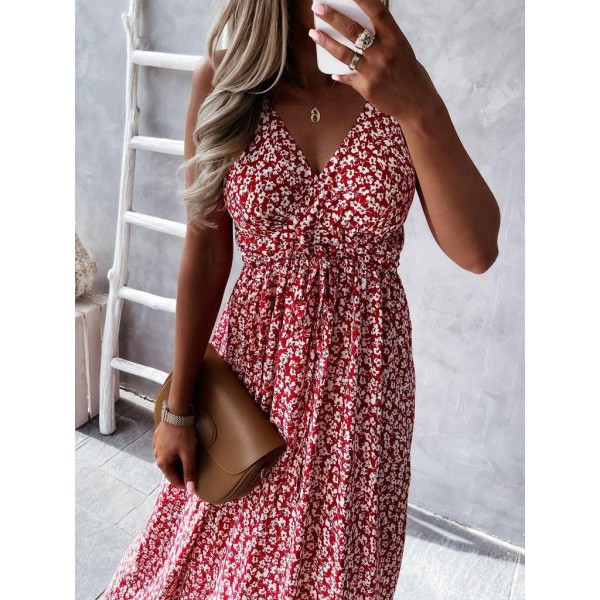 Glamorous Red Print Sleeveless Maxi Dress