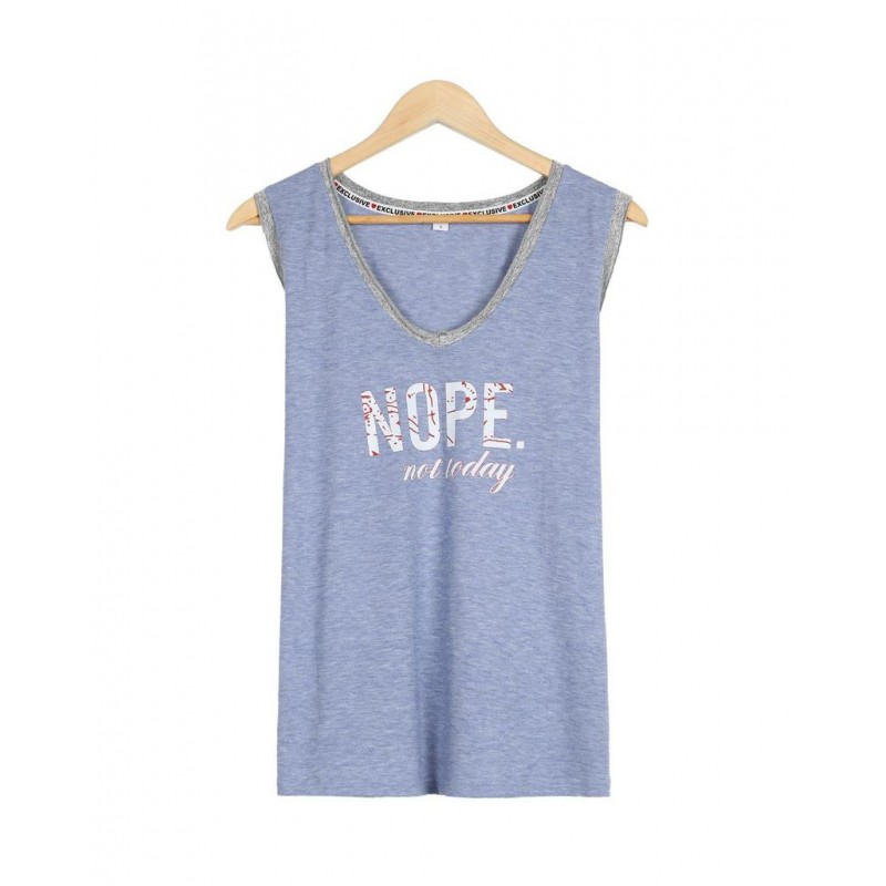 Comfy V-Neck Print Sleeveless Top