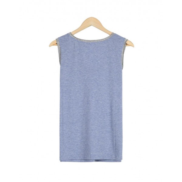 Comfy V-Neck Print Sleeveless Top