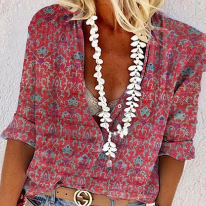 Attractive Print 3/4 Sleeve Top