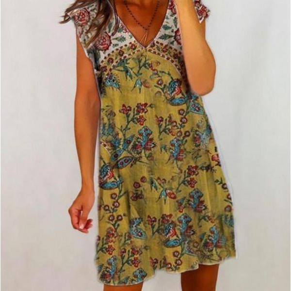 Mysterious Sleeveless Print Mini Dress