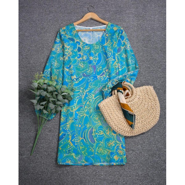 Mood-Lifting Print Long Sleeve Mini Dress