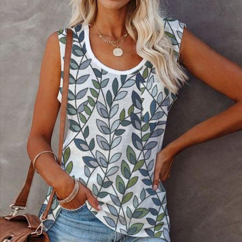 Stylish Print Sleeveless Top