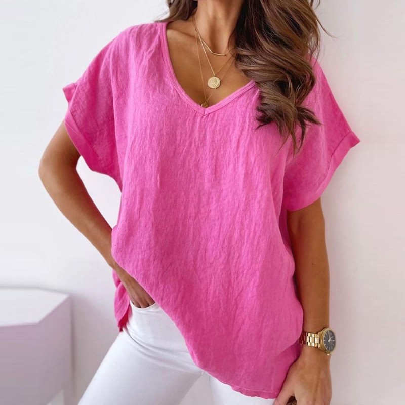 Basic Plain Short Sleeve Top