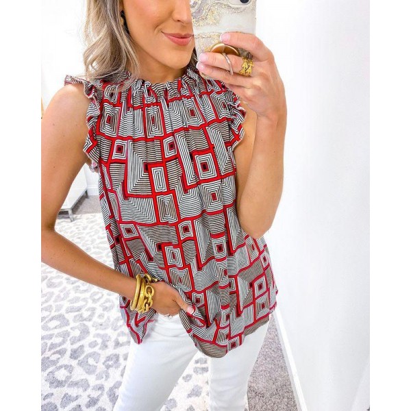 Comfy Round Neck Sleeveless Blouse