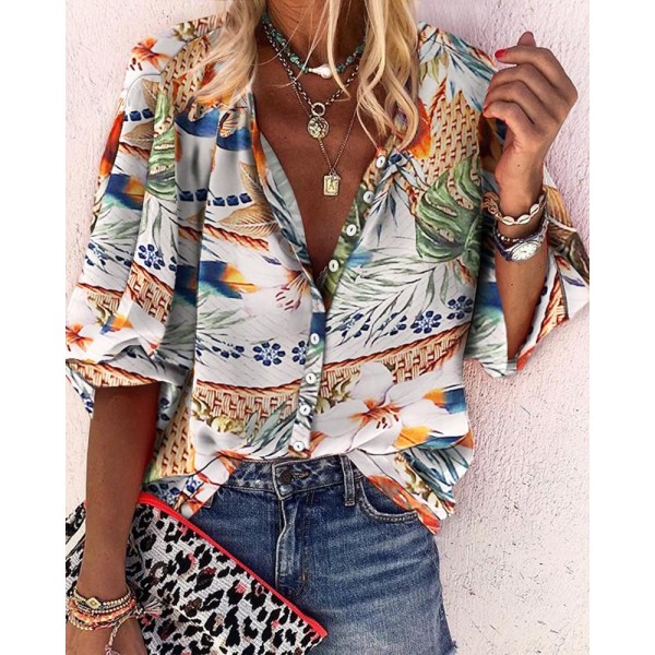 Attractive Printed 3/4 Sleeve Shirt